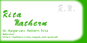 rita mathern business card